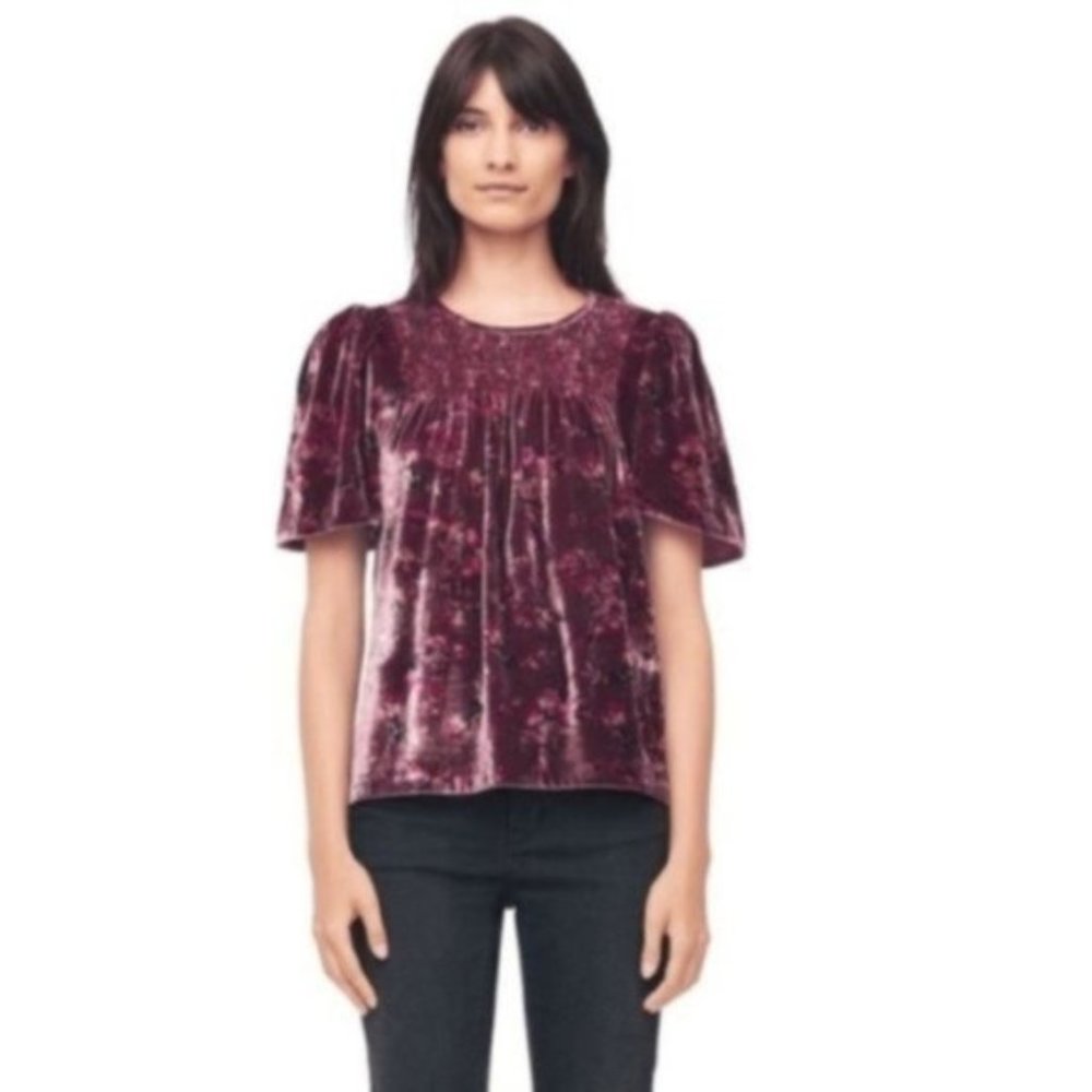 Rebecca Taylor mocked Silk-Blend Top, Purple